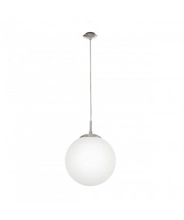Sospensione Rondo 1xE27 Sfera Vetro Bianco Ø30 cm Eglo