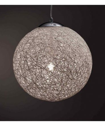 Sospensione sfera con fili intrecciati Nido Ø35 cm Illuminando