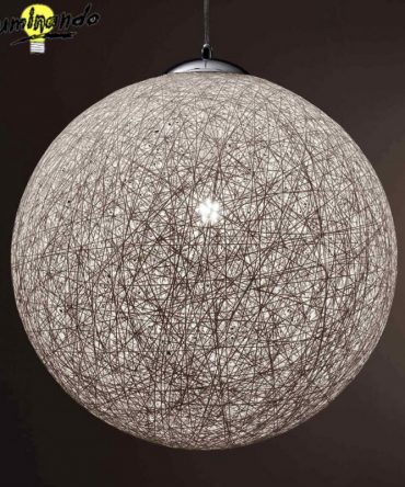 Sospensione sfera con fili intrecciati Nido Ø50 cm Illuminando