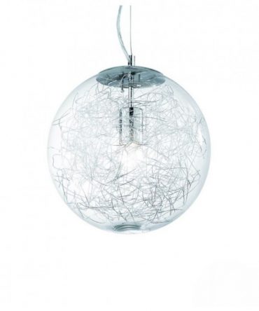 IDEAL LUX MAPA Sospensione Sfera Vetro Fili Alluminio  Max SP1 Ø40