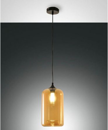 Sospensione Silo vetro ambra 3491-40-125 Fabas Luce