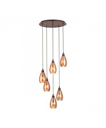 Sospensione Siracusa 6 Vetri Ramati Ø50 cm Eglo