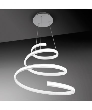Sospensione Spiral Bianco Ricciolo Led Dimmerabile 40w 3000k Ø50 cm Vivida International