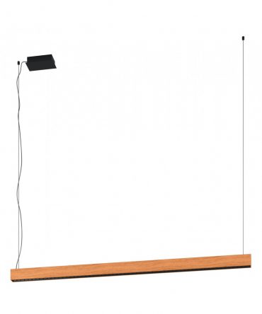 Sospensione Termini Rettangolare Doppio Led Dimmerabile Natural Wood Eglo