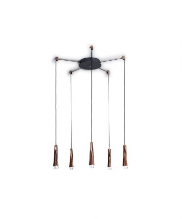 Sospensione Twist Oro Rosa Led 18w Con Decentramento Vivida International