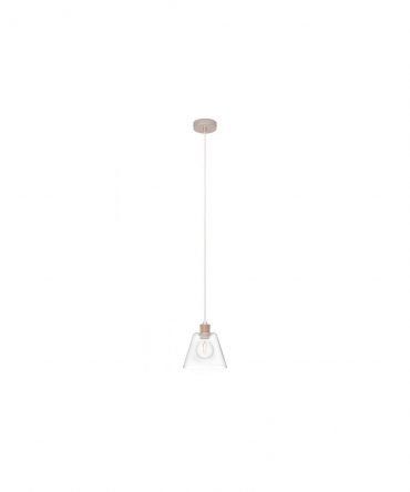 Sospensione Vetro Trasparente Metallo Oro Rosa Copley Eglo