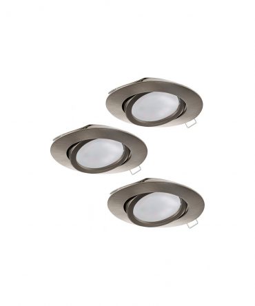 Tris Faretti Da Incasso GU10-LED Tedo Nichel Eglo