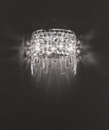 Applique Con Cristalli Frangia Curva 23 cm 3 Luci 2230 Affralux