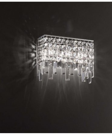 Applique Con Cristalli Frangia Rettangolare 30 cm 3 Luci 2231 Affralux