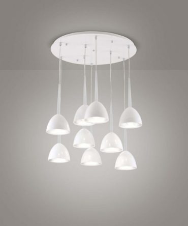 Lampadario Campane Bianche Bell 9 luci 2322 Affralux