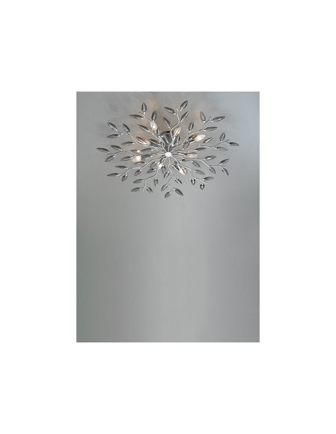 Plafoniera 8 Luci Cromo Con Vetri Fume' Crystallivs Ø86 cm 2088CF Affralux