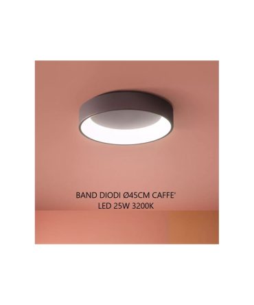 Plafoniera Led Moderna Band Diodi Ø45 cm Caffè 2073C Affralux