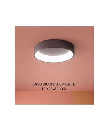 Plafoniera Led Moderna Band Diodi Ø60 cm Caffè 2072C Affralux