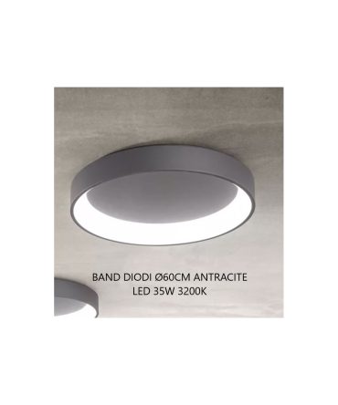 Plafoniera Led Moderna Band Diodi Ø60cm Antracite 2072G Affralux