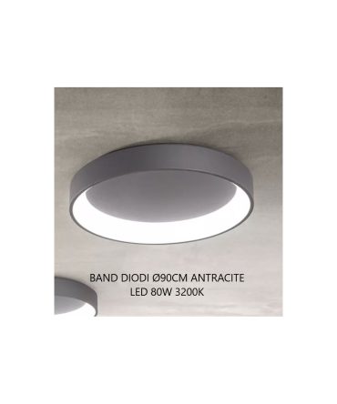 Plafoniera Led Moderna Band Diodi Ø80cm Antracite 2076G Affralux