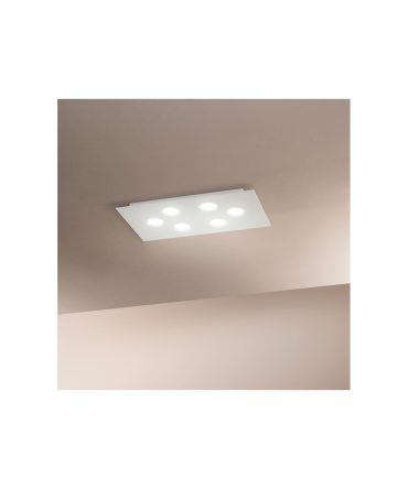 Plafoniera Moderna Flet Rettangolare 6 luci Led Gx53 2080G Affralux