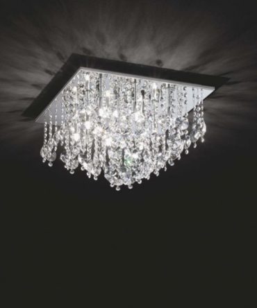 Plafoniera Quadrata Con Cristalli Rotondo Piccola 46 cm 3145 Affralux