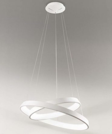 Sospensione Anelli Diodi Doppia D.80 cm Bianca Led 82w 2052 Affralux