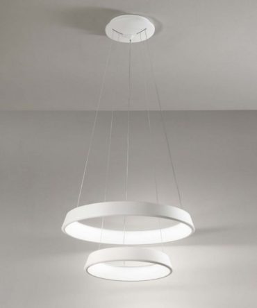 Sospensione Anelli Diodi Doppia Ø60 cm Bianca Led 54w 2053 Affralux