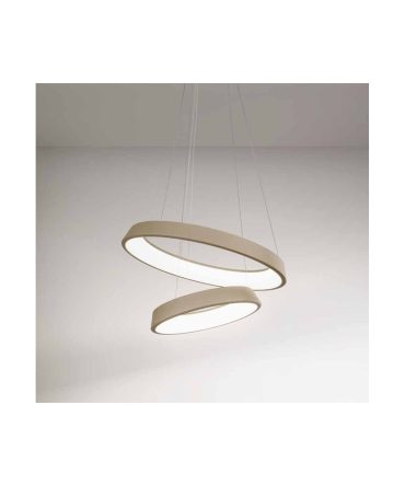 Sospensione Anelli Diodi Doppia Ø60 cm Led 54w Sabbia 2053 Affralux