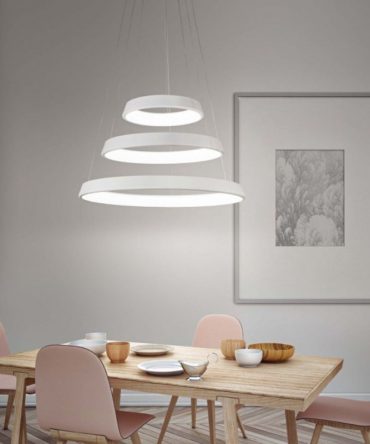 Sospensione Led Anelli Diodi Tripla Bianca 102w 2051 Affralux