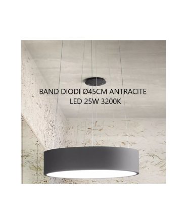 Sospensione Led Moderna Band Diodi Antracite 25w Ø45cm 2070G Affralux