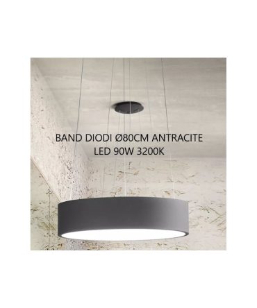 Sospensione Led Moderna Band Diodi Antracite 90w Ø80cm 2071G Affralux