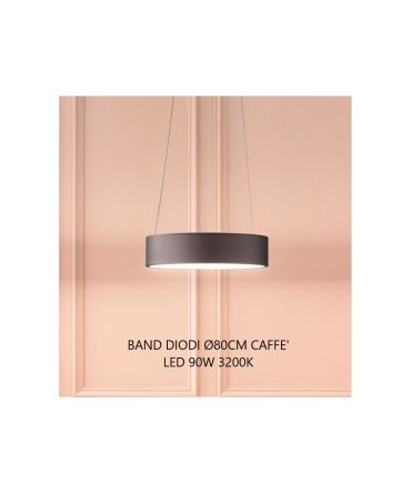 Sospensione Led Moderna Band Diodi Caffè 90w Ø80cm 2071C Affralux