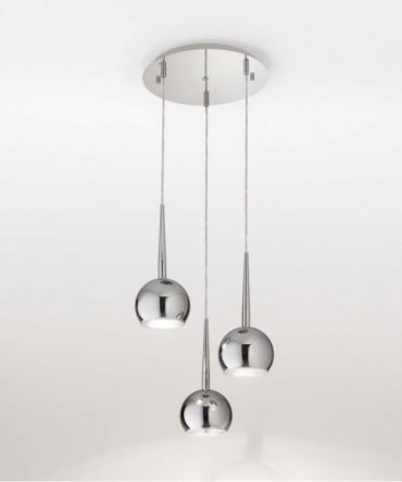 Sospensione Moderna 3 Sfere Cromo Bol 2312 Affralux