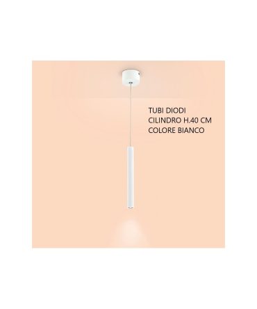 Sospensione Moderna Led Cilindro Bianco Tubi Diodi 40cm 2025 Affralux