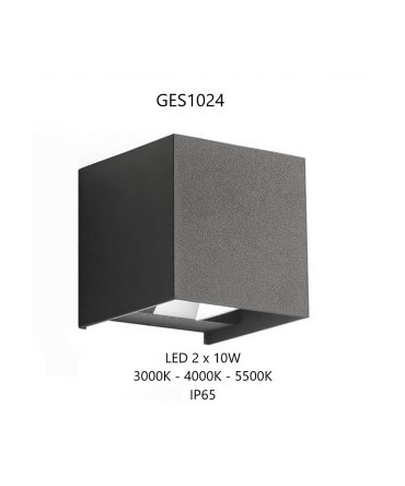 Applique Cubo Led Fascio Regolabile Zora Big Antracite IP65 GES1024 Gea Led