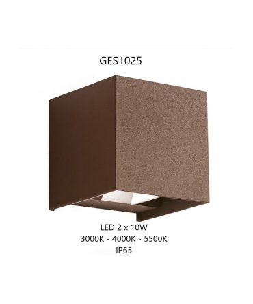 Applique Cubo Led Fascio Regolabile Zora Big Marrone IP65 GES1025 Gea Led