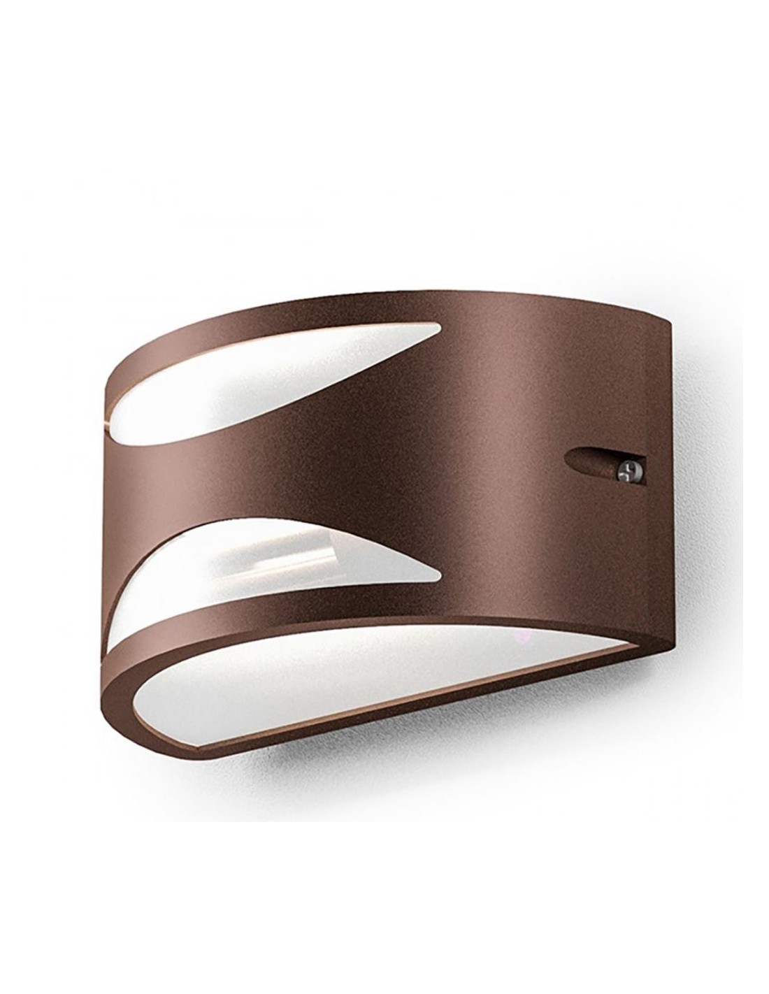 Applique Da Esterno Curva Biemissione Nami Marrone IP54 GES1042 Gea Led