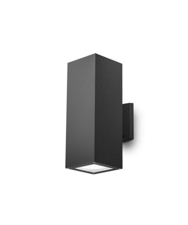 Applique Da Esterno Quadrata Biemissione E27 Amon Antracite GES1016 Gea Led