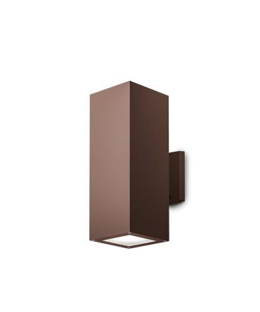 Applique Da Esterno Quadrata Biemissione E27 Amon Ruggine GES1018 Gea Led