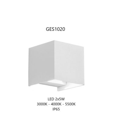 Applique Led Cubo Fascio Regolabile Zora Bianco IP65 GES1020 Gea Led