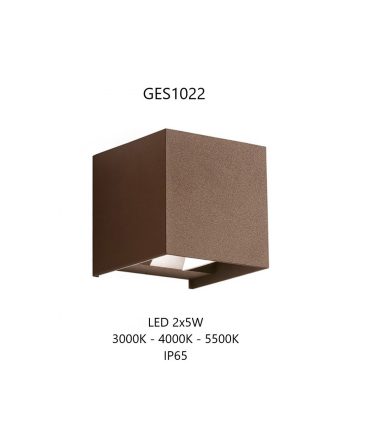 Applique Led Cubo Fascio Regolabile Zora Marrone IP65 GES1022 Gea Led