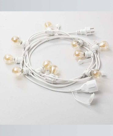 Catena Luminosa Giardino 10 Metri Bianco 10xE27 IP44 Andromeda Gea Led