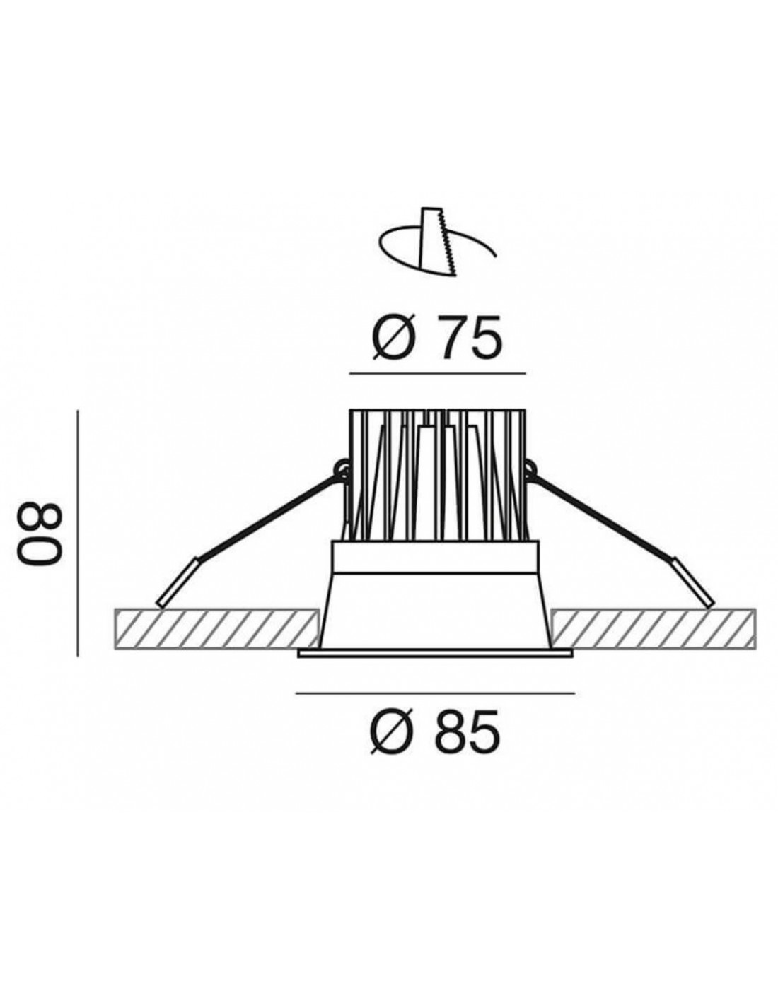 Faretto Incasso Celia Bianco Led 10w 3000k Ø8,5cm GFA1020C Gea Led