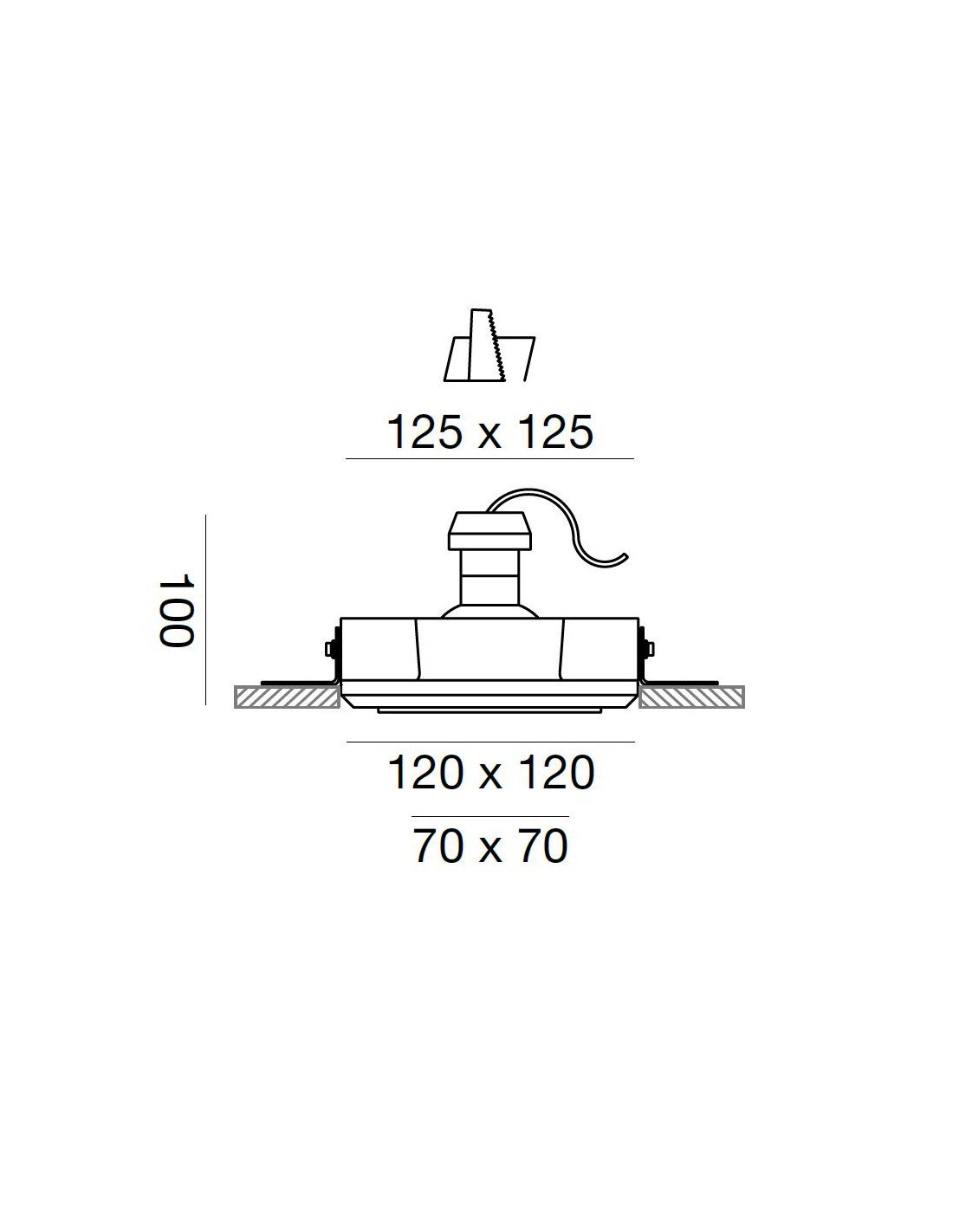 Faretto Incasso Gesso GU10 Hemera Quadrato Cromo GFA631 Gea Led