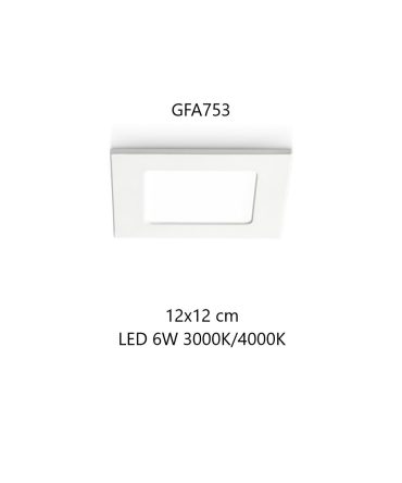 Faretto Quadrato Da Incasso Maia 12 cm Led 6w 3000 o 4000K GFA753 Gea Led