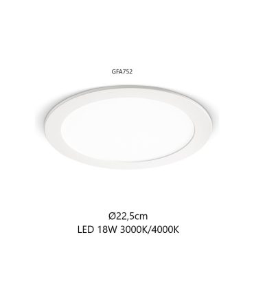 Faretto Rotondo Da Incasso Maia 22,5 cm Led 18w 3000k o 4000k GFA752 Gea Led