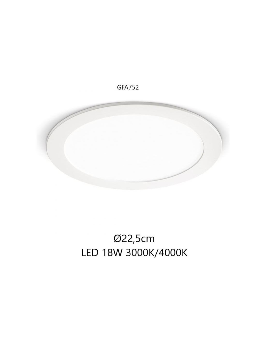 Faretto Rotondo Da Incasso Maia 22,5 cm Led 18w 3000k o 4000k GFA752 Gea Led