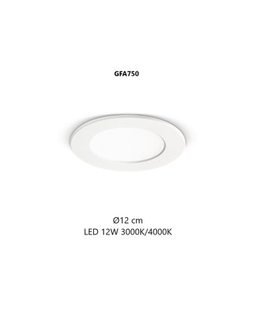 Faretto Rotondo Da Incasso Maia Ø12cm Led 6w 3000k o 4000k GFA750 Gea Led