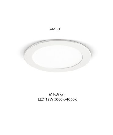 Faretto Rotondo Da Incasso Maia Ø16,8 cm Led 12w GFA750 Gea Led