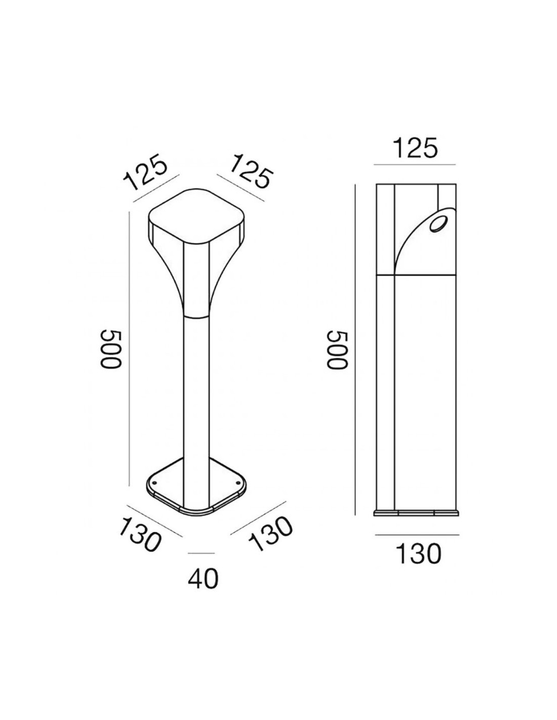 Lampioncino Da Esterno Basso Led Varp 50cm Antracite GES940 Gea Led