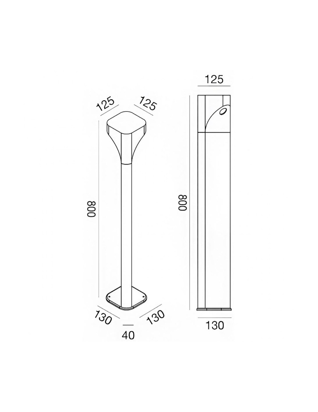 Lampioncino Da Esterno Biemissione Led Varp 80cm Antracite GES942 Gea Led