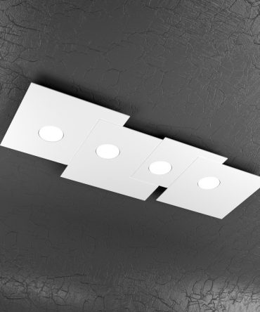 Plafoniera 4 led Plate 1129/PL4 R-BI Top Light bianco