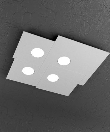 Plafoniera 4 Luci Plate 1129/PL4-GR Top Light Grigio
