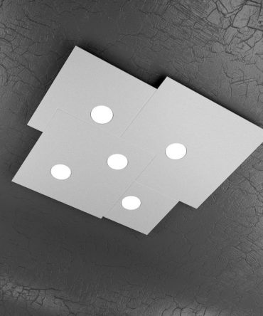 Plafoniera 5 Luci Plate 1129/PL5-GR Top Light Grigio